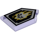 LEGO Transparent Purple Tile 2 x 3 Pentagonal with Malicious Melting Power Shield (22385)