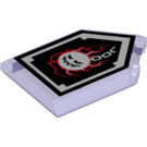 LEGO Violet transparent Tuile 2 x 3 Pentagonal avec Wrecking Wrath Power Bouclier (22385 / 29401)