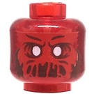 LEGO Transparent Red Axel Chops Minifigure Head (Recessed Solid Stud) (3626 / 66660)