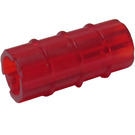 LEGO Transparent Red Axle Connector (Ridged with 'x' Hole) (6538)