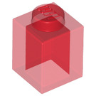 LEGO Rouge transparent Brique 1 x 1 (3005 / 30071)