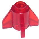 LEGO Rojo transparente Ladrillo 1 x 1 Circular con Fins (4588 / 52394)