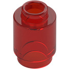 LEGO Transparant rood Steen 1 x 1 Rond met open nop (3062 / 35390)