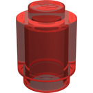 LEGO Transparent Red Brick 1 x 1 Round with Solid Stud