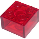 LEGO Transparentní červená Kostka 2 x 2 (3003 / 6223)