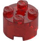 LEGO Rojo transparente Ladrillo 2 x 2 Circular (3941 / 6143)