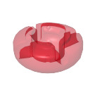 LEGO Rouge transparent Clickits Rond 2 x 2 (45477 / 51509)