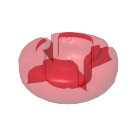 LEGO Transparant rood Clickits Rond 2 x 2 (45477 / 51509)