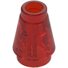 LEGO Transparent Red Cone 1 x 1 with Top Groove (28701 / 59900)