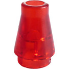 LEGO Transparent Red Cone 1 x 1 without Top Groove (4589 / 6188)