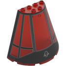 LEGO Transparent Red Cone 8 x 4 x 6 Half with Dark Falcon Cockpit (35161 / 109646)