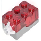 LEGO Transparent Red Electric Light Brick 2 x 3 x 1.3 Red (38564 / 54869)