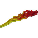 LEGO Rosso trasparente Fiamma / Lightning Bolt con Foro dell'asse con Marmorizzato Trasparente Giallo (11302 / 21873)