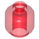 LEGO Transparent Red Minifigure Head (Recessed Solid Stud) (3274 / 3626)
