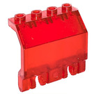 LEGO Transparent Röd Panel 2 x 4 x 2 med Hinges (44572)