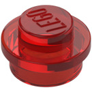 LEGO Transparant rood Plaat 1 x 1 Rond (6141 / 30057)