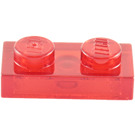 LEGO Rouge transparent assiette 1 x 2 (3023 / 28653)