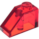 LEGO Rosso trasparente Pendenza 1 x 2 (45°) (3040 / 6270)