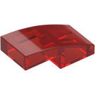 LEGO Rojo transparente Con pendiente 1 x 2 Curvo (3593 / 11477)