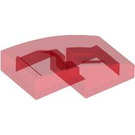 LEGO Transparent Red Slope 1 x 2 Curved (3593 / 11477)