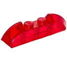 LEGO Transparent Red Slope 1 x 4 Curved with Sloped Ends and Two Top Studs (40996)