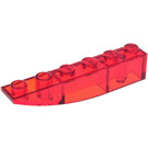 LEGO Transparent Red Slope 1 x 6 Curved Inverted (41763 / 42023)