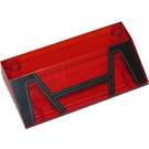 LEGO Transparentes Rot Steigung 3 x 6 (25°) mit Schwarz Windschutzscheibe Panels mit Innenwänden (3939 / 35647)