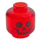 LEGO Transparent Red Smiling Skeleton Head (Safety Stud) (10717 / 10879)