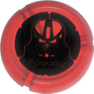 LEGO Transparent Red Technic Bionicle Weapon Throwing Disc with Huna (Toa Metru) Mask (32533)