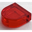LEGO Transparentes Rot Fliese 1 x 1 Hälfte Oval (24246 / 35399)