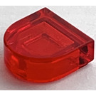 LEGO Transparent Red Tile 1 x 1 Half Oval (24246 / 35399)