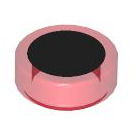 LEGO Transparant rood Tegel 1 x 1 Rond met Zwart Cirkel (35380 / 104631)