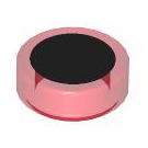 LEGO Transparent Red Tile 1 x 1 Round with Black Circle (35380 / 104631)
