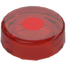 LEGO Transparant rood Tegel 1 x 1 Rond met Rood Dot (35380)