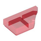 LEGO Transparentes Rot Fliese 1 x 2 45° Angled Cut Recht (5092)