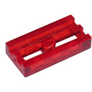 LEGO Transparentes Rot Fliese 1 x 2 Gitter (mit Unterrohr) (2412 / 30244)