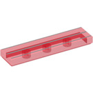 LEGO Transparent Red Tile 1 x 4 with Gray Lines (2431 / 69361)