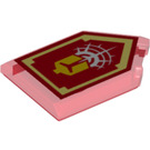 LEGO Transparent Red Tile 2 x 3 Pentagonal with Commanding Shout Power Shield (22385 / 29072)