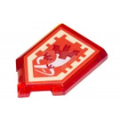 LEGO Transparant Rood Tegel 2 x 3 Pentagonal met Crimson Vleermuis Power Schild (22385)