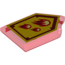 LEGO Transparentes Rot Fliese 2 x 3 Pentagonal mit Incinerate Power Schild (22385 / 24594)