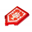 LEGO Transparant Rood Tegel 2 x 3 Pentagonal met Nexo Power Schild Anvil of Trouble (22385)