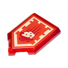 LEGO Transparent Red Tile 2 x 3 Pentagonal with Nexo Power Shield Pattern - Swiss Cheese (22385)
