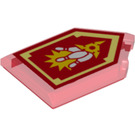 LEGO Transparentes Rot Fliese 2 x 3 Pentagonal mit Ninja Strike Power Schild (22385 / 29199)
