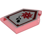 LEGO Transparent Red Tile 2 x 3 Pentagonal with Rock Ripper Power Shield (22385 / 24619)