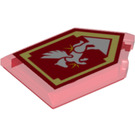 LEGO Rouge transparent Tuile 2 x 3 Pentagonal avec Argent Pegasus Power Bouclier (22385 / 29092)