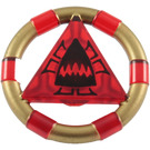 LEGO Transparent Red Treasure Ring with Gold Bands and Shark (88050)