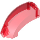 LEGO Transparent Red Windscreen 12 x 6 x 6 Curved with Pin Holes (41881 / 94531)