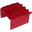 LEGO Transparentní červená Čelní sklo 4 x 4 x 2 Baldachýn Extender (2337)