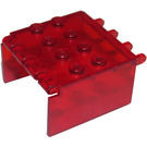 LEGO Transparent Red Windscreen 4 x 4 x 2 Canopy Extender (2337)