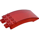 LEGO Transparent Red Windscreen 4 x 8 x 2 Curved Hinge (46413 / 50339)